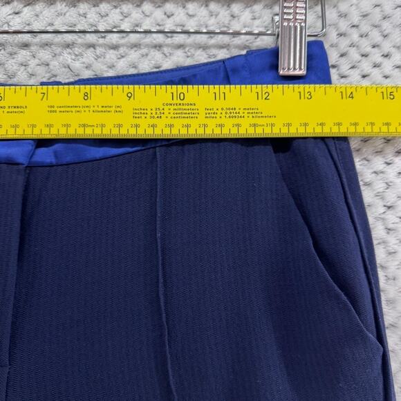 Maje Pants Womens EU34 Blue Slim Straight Mid Rise Pintuck Career Workwear - Picture 9 of 15